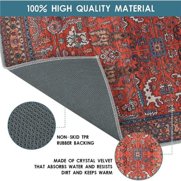 20"x31.5", Retro Entryway Rugs Front Door Mat Non Slip Welcome Doormat - Picture 5 of 6